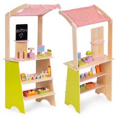 ECOTOYS Drvena trgovina za djecu, 20 kom
