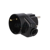 WERTOR Utikač šuko sa utičnicom crni