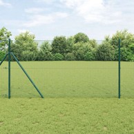 Zavarena žičana ograda s 7 stupova 1.2x10 m čelik, zelena