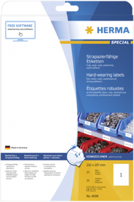 HERMA Etikete Hardwearing 210x297 mm A4 25 listova 4698