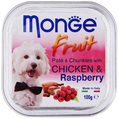 MONGE Hrana za pse Fruit, piletina i malina, 100 g