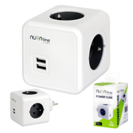 LED line razdjelnik utičnica 4 utičnice + 2 USB 2.1 A/5 V aura linija cube 16 A 230 V