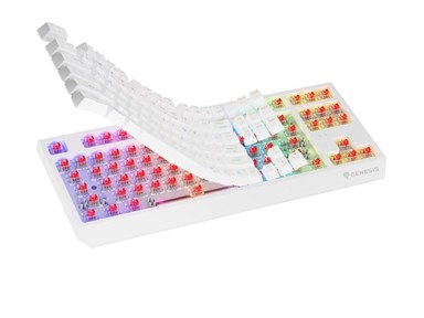 GENESIS Gaming tipkovnica Thor 230 TKL, USB + RF Wireless + Bluetooth, QWERTY, US English, bijela