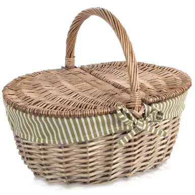 ORION Piknik košara 730565, zatvorena, s poklopcem, 42 × 32 × 35 cm, prirodno pruće