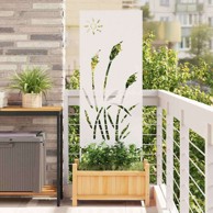 Dekorativna pregrada za vrt 50 x 140 cm hladno valjana čelična, bijela