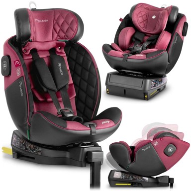 NUKIDO Autosjedalica PRESTIGE LINE, 0-36 kg, ISOFIX, crna/ružičasta