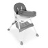 ECOTOYS Dječja stolica za hranjenje s pladnjem i košarom, pojas na 5 točaka, siva