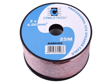 CABLETECH Automobilski kabel shuttle 2 x 4,0 mm² 25 m, proziran