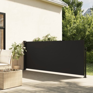 Uvlačiva bočna tenda 140 x 600 cm crna