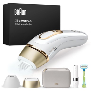BRAUN IPL uređaj, Silk-expert Pro, L5156, bijeli, zlatni