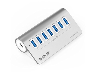 ORICO USB hub M3U7-G2, USB-C, 7x USB-A, sivi