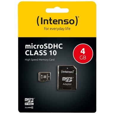 INTENSO Memorijska kartica MicroSD 4GB CLASS 10 sa adapterom