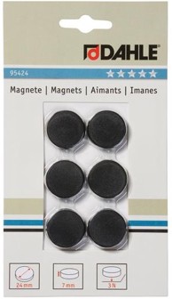 DAHLE Magneti Φ24 mm, crni, 6/1