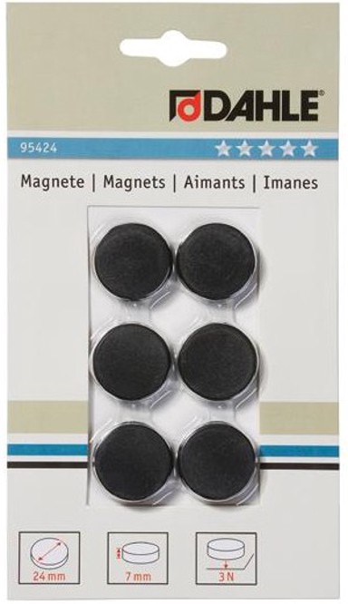 DAHLE Magneti Φ24 mm, crni, 6/1
