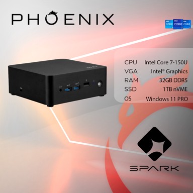 PHOENIX Stolno računalo SPARK X-110 / Intel Core 7-150U, 16GB, 1TB SSD, Windows 11 Pro