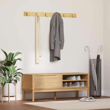 Klupa za hodnik, 115x40x45 cm, čvrsto borovo drvo, vosak smeđa