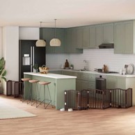 Vrata za pse s vratašcima sklopiva, 15 panela, smeđa, drvo topole, 750 cm (50×60×2 cm)