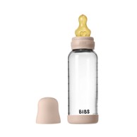 BIBS Set staklena bočica i sisač M, 240 ml, blush