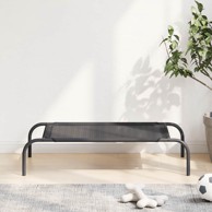 Povišeni krevet za pse crni S od tekstilena