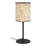 Stolna lampa Butterburn, E27, prom 180, crna/bež platno