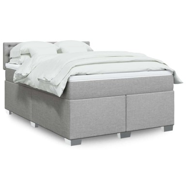 Box Spring krevet s madracem, svjetlosivi, 140x200 cm