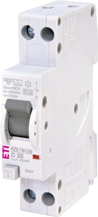 ETI Strujni relej KZS-1M-UNI, 1P+N, 20 A