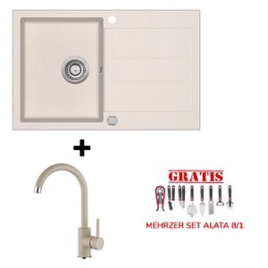 HELIKA Set Tesa SQT101-W, silica + slavina SHR J bež