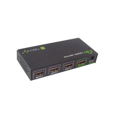 TECHLY HDMI Prekidač 3x1, 4K 60Hz, HDMI 1.4, s daljinskim upravljačem