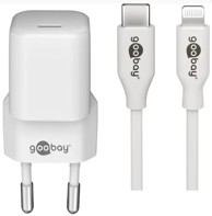 GOOBAY Punjač 64575, USB-C PD 30W, s kabelom Lightning 1m, bijeli