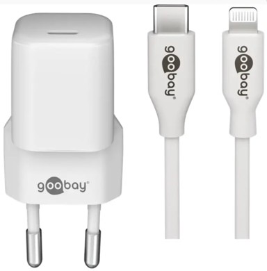 GOOBAY Punjač 64575, USB-C PD 30W, s kabelom Lightning 1m, bijeli