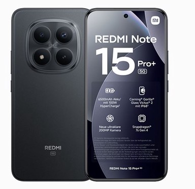 XIAOMI Redmi Note 15 Pro+ 5G, 12 GB / 512 GB, crna