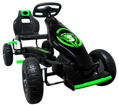 Dječji karting G8 na pedale, crno-zeleni