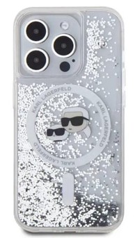 KARL LAGERFELD Hardcase Liquid Glitter Choupette, iPhone 16 Pro, MagSafe, prozirna