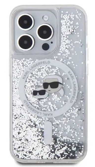 KARL LAGERFELD Hardcase Liquid Glitter Choupette, iPhone 16 Pro, MagSafe, prozirna