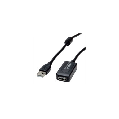 STANDARD USB2.0 aktivni produžni kabel, 10 m, crni, ponavljač