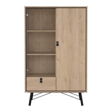 TVILUM Vitrina u dekoru hrasta u prirodnoj boji, 102x162x40 cm Ry
