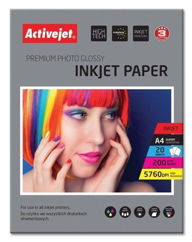 ACTIVEJET Foto papir A4, Inkjet Glossy 200 g, 20/1