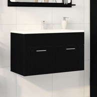 Kupaonski ormarić za lavabo-umivaonik, 80x38 5x46 cm, crni hrast