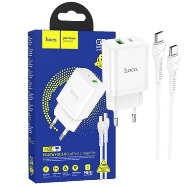 HOCO Punjač kućni sa type C kabelom, brzi, PD 20 W, QC3.0, N28 Founder, tip C