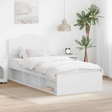 Okvir za krevet 75 x 190 cm čvrsto borovo drvo, bijeli