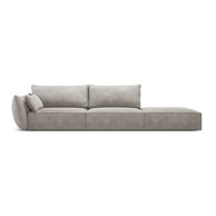 MAZZINI SOFAS Svijetlo siva ležaljka (s lijevim kutom) Vanda, 264x110x85 cm