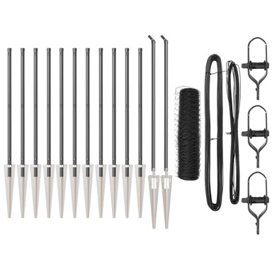 Set ograde set od 2 25x0.5 m, metal, siva