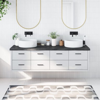 Kupaonska radna ploča tamnosiva 180 x 50 x 6 cm tretirano drvo