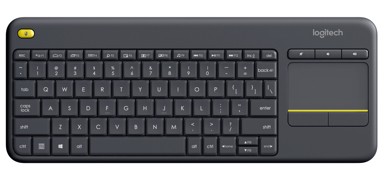 LOGITECH Bežična tipkovnica K400 Plus, crna, s touchpadom
