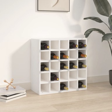 Ormarić za vino, Bijeli, 56x25x56 cm, od masivne borovine