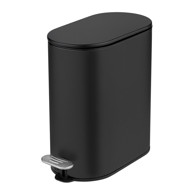 WENKO Mat crna željezna kanta za smeće s pedalom 5 l Collungo 