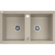 KUCHINOX Granitni sudoper dva korita sa sifonom Laveo Barbados bež 78X48 cm