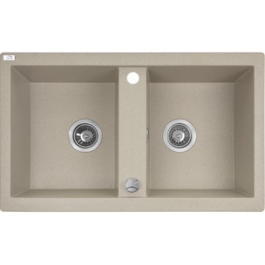 KUCHINOX Granitni sudoper dva korita sa sifonom Laveo Barbados bež 78X48 cm