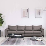 Sofa, 4 sjedala, tkanina, sivo-smeđa