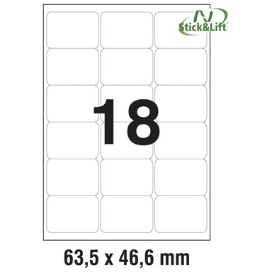 ZWECKFORM Odljepljive etikete ILK, 63,5 x 46,6 mm, 25 listova